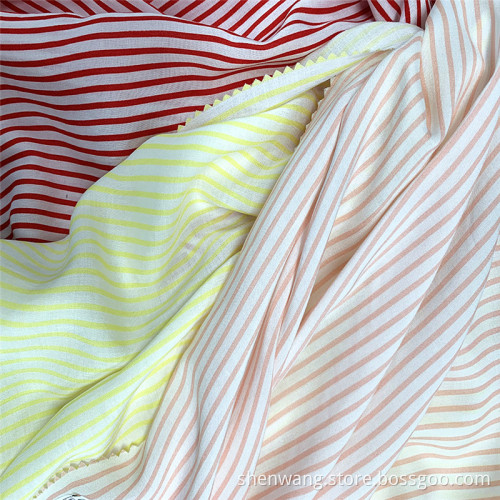 100% Rayon Pink Striped Girls Blouse Fabrics